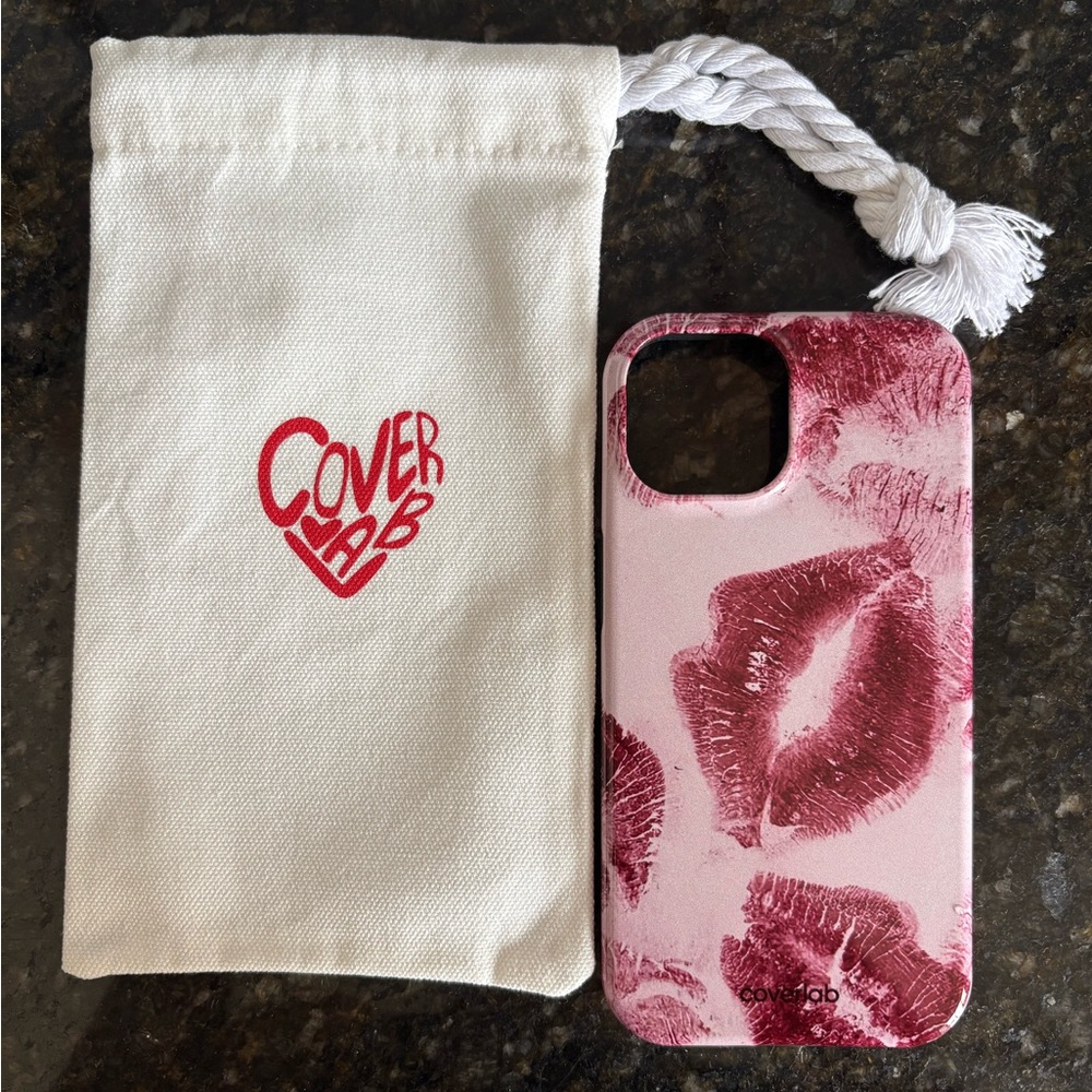 NEW Coverlab Pink Lip Kisses iPhone 15 phone case